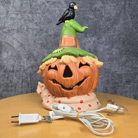 Glenview Mold Other - Vintage Halloween Ceramic Glenview Mold Jack-o'-Lantern Witch Hat Raven
